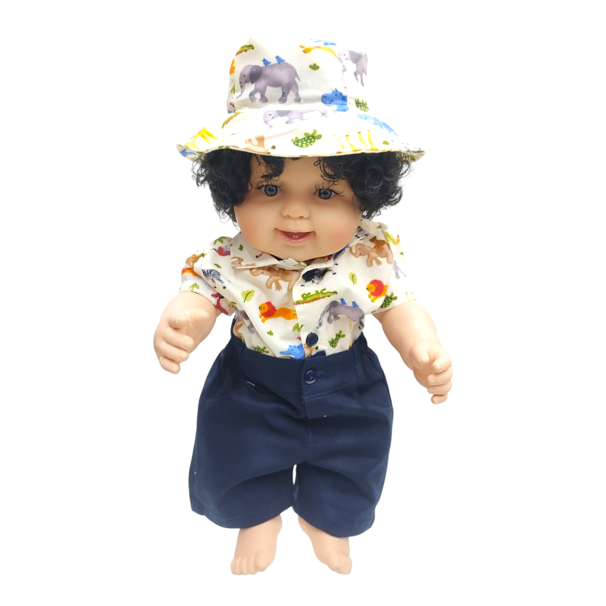 Conj. Bebé 3-18 M: Camisa SAFARI, Short gabardina, Gorro