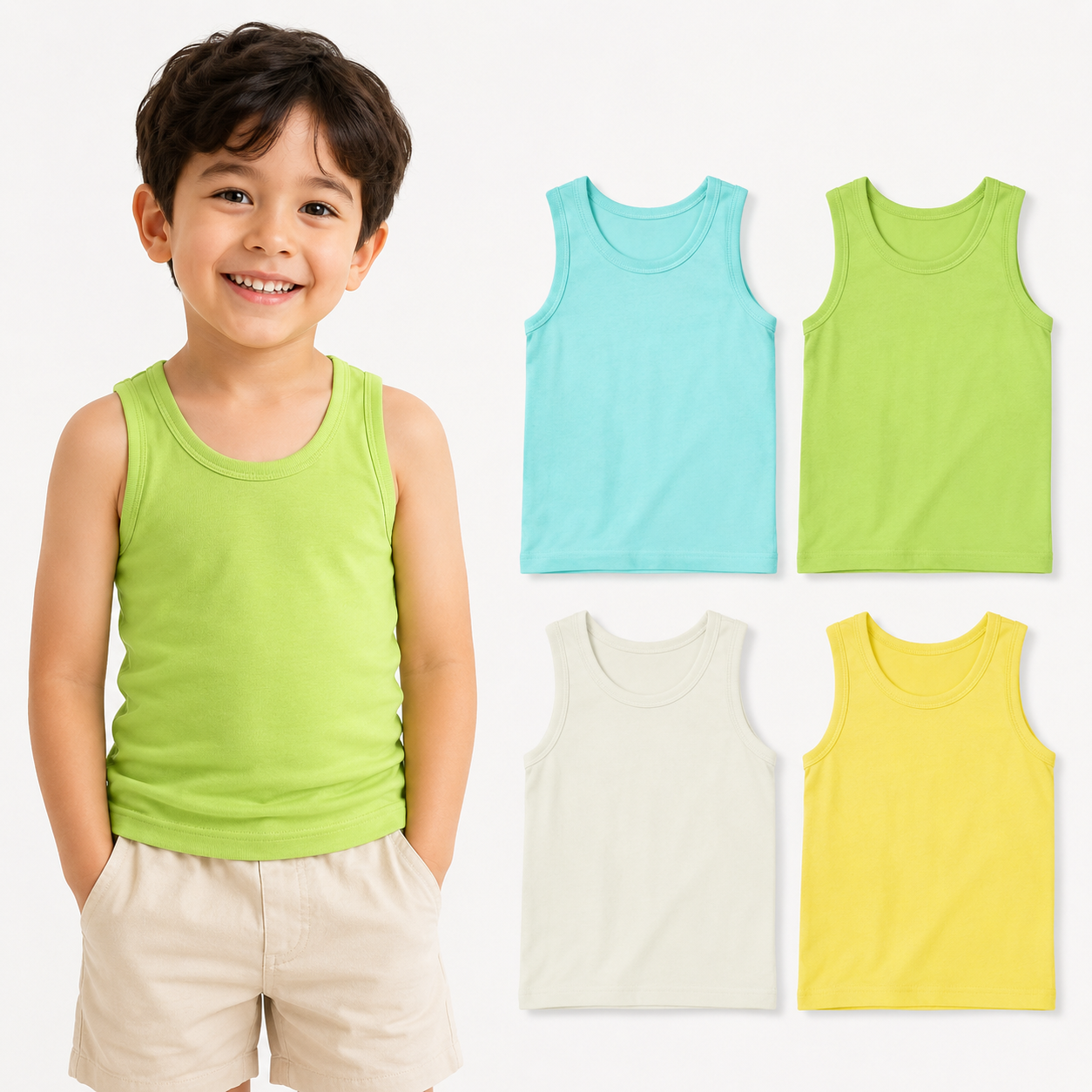 4 Pack Camisetas Lisas O Estampadas 100% Algodón 2 A 6 Años