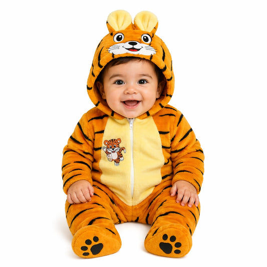 Mameluco o mono para bebé con tiernos bordados de TIGRE 3 a 9 meses
