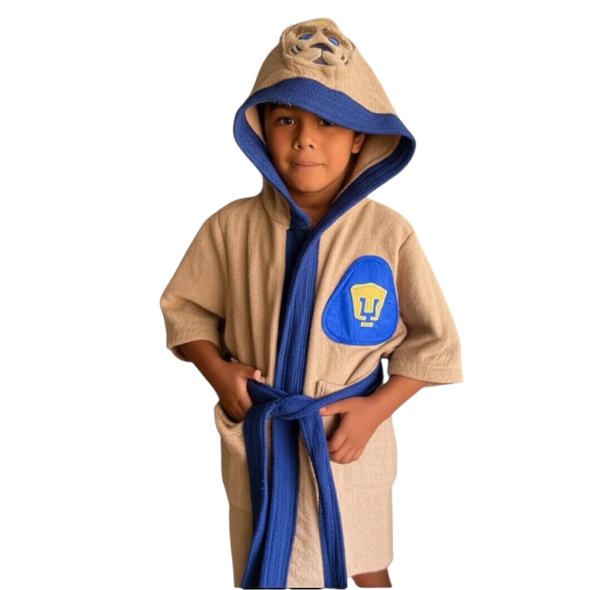 Bata de Baño Microfibra para Niño Pumas UNAM – Suave y Ligera – Tallas 2 a 16 Años