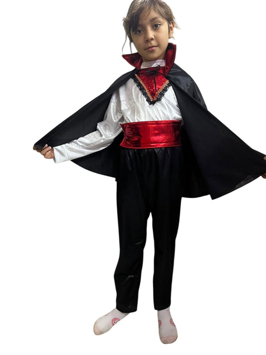 DISFRAZ HALLOWEEN O DÍA DE MUERTOS VAMPIRO O CONDE DRACULA PARA NIÑOS 2 A 12 AÑOS
