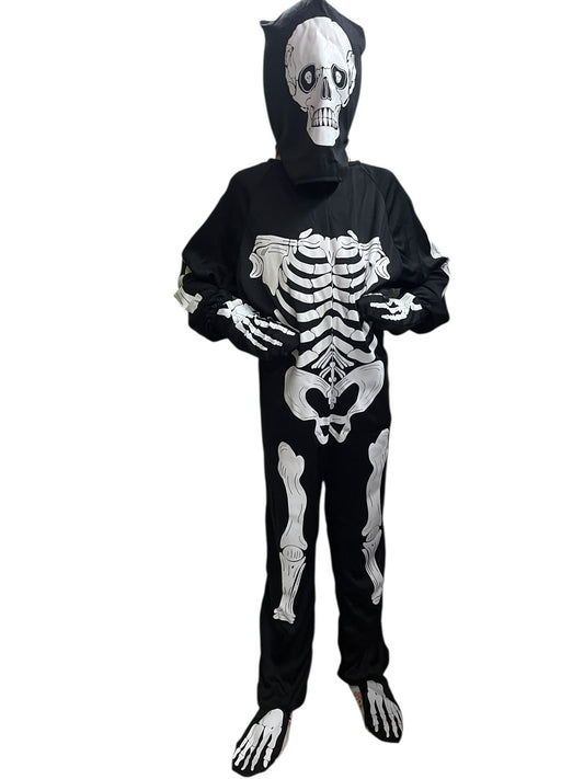 DISFRAZ HALLOWEEN O DÍA DE MUERTOS MUERTE O CALACA PARA NIÑOS 2 A 12 AÑOS