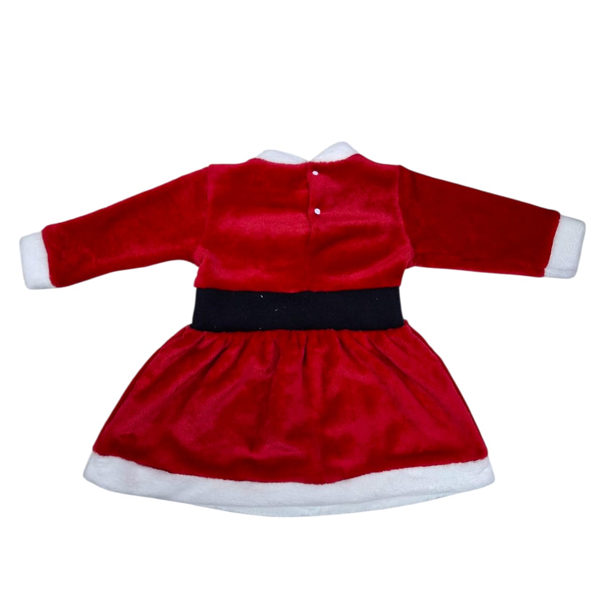 DISFRAZ VESTIDO NAVIDEÑO SUAVECITO PARA BEBÉ NIÑA BORDADO SANTA CLAUS PARA BEBÉ 3 A 9 MESES