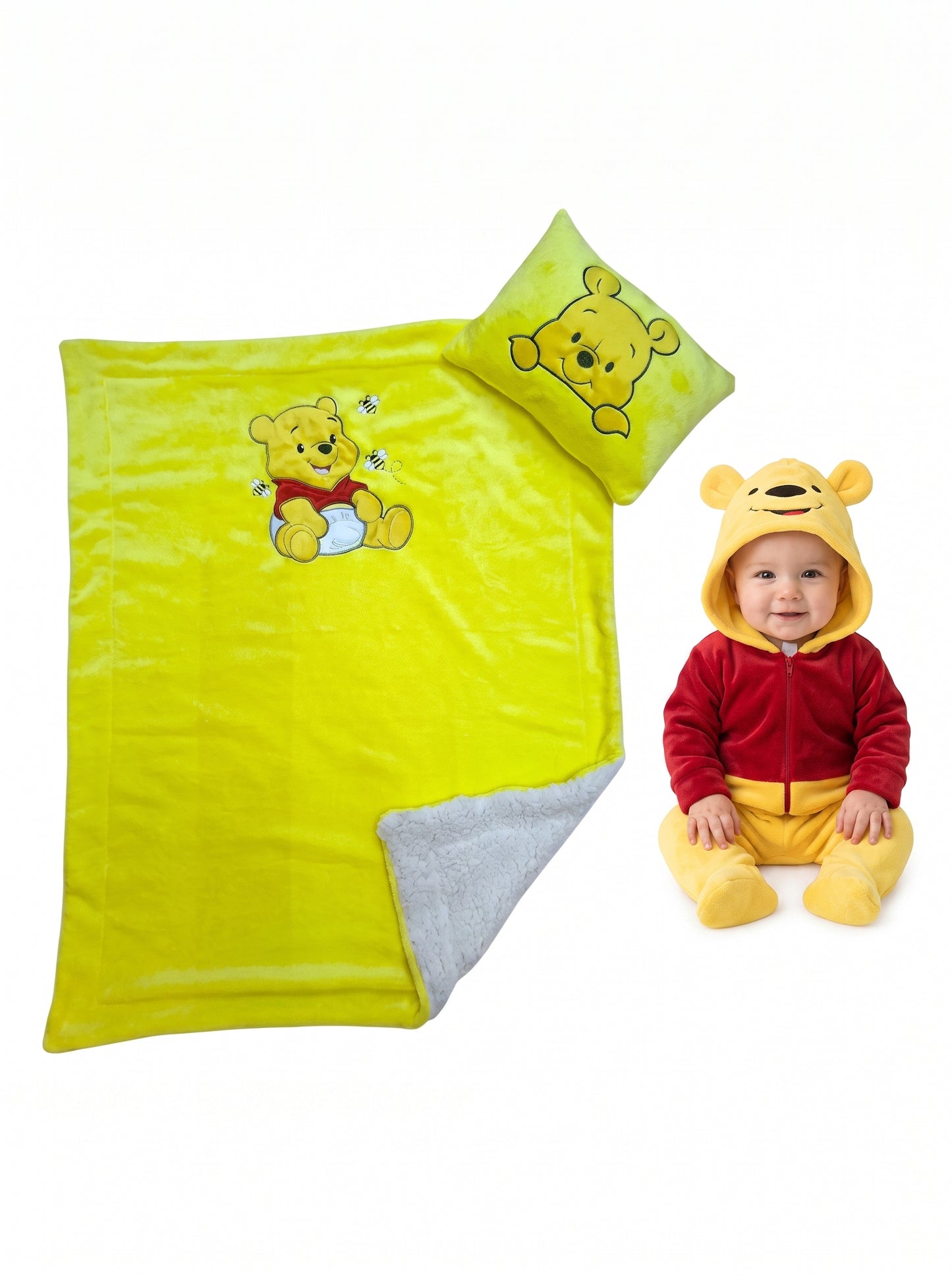 Set para Bebé Winnie the Pooh Mameluco, Cobija y Almohada 0 a 12 Meses