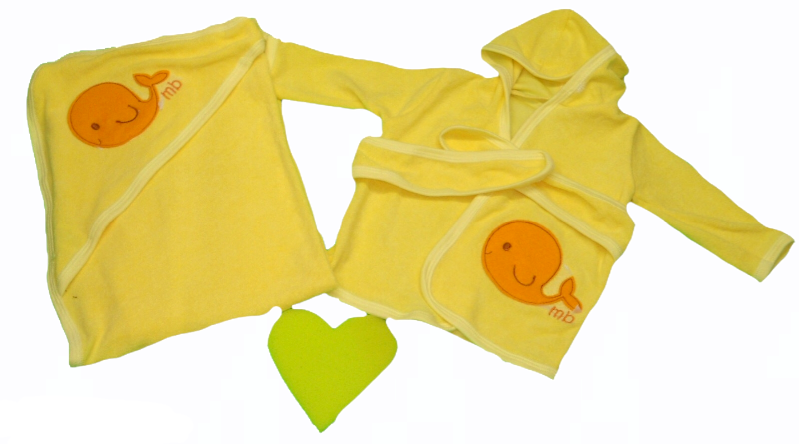 Juego de baño con tiernos bordados para bebé, incluye bata, toalla