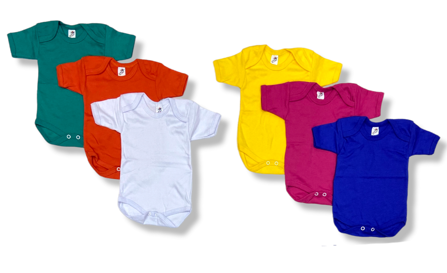 Pack de 2 bodies de manga corta para bebé, con cuello fantasía - blanco  claro bicolor/multicolo