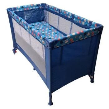 cuna corral mini azul